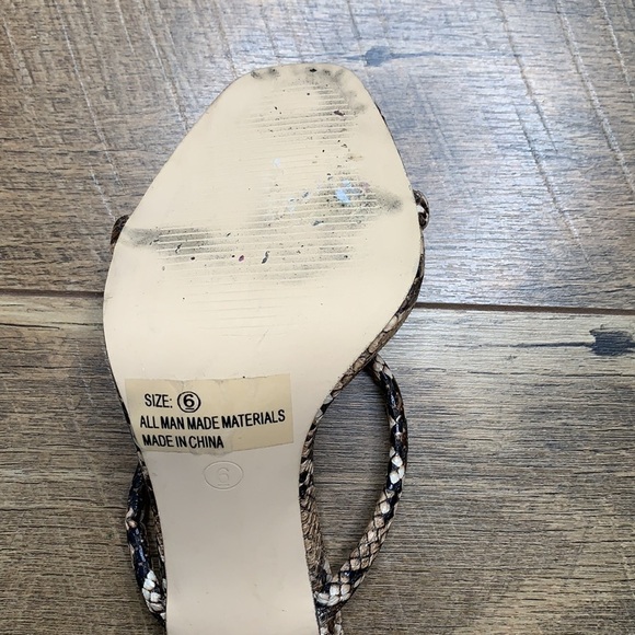 Lulus Square Toe Snake Print Animal Print High Heels sz 6 - Picture 7 of 7